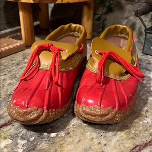 Red and Tan rubber DUK’S Shoes